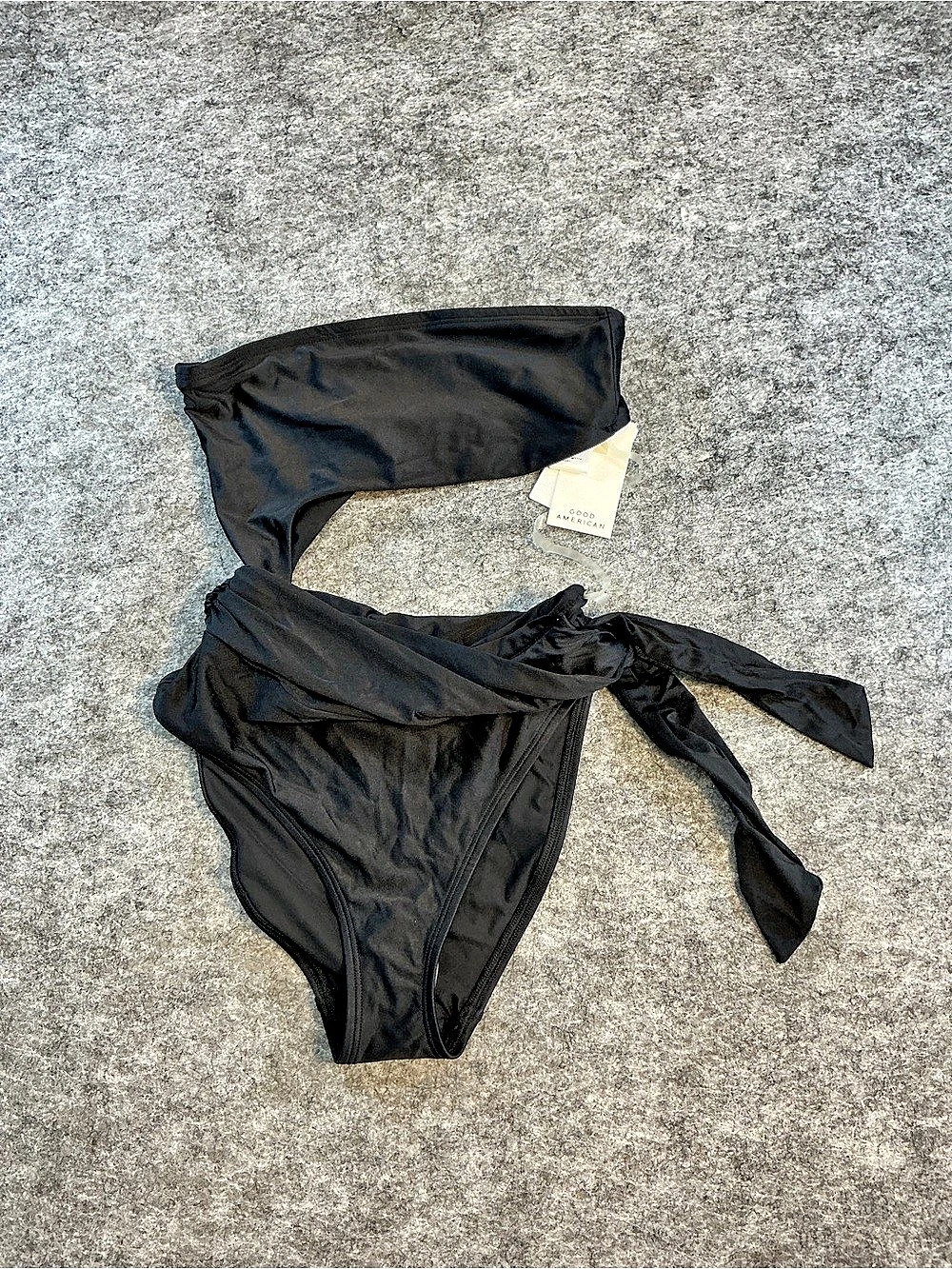 Good American Strapless Cutout One-Piece Swimsuit Black XS